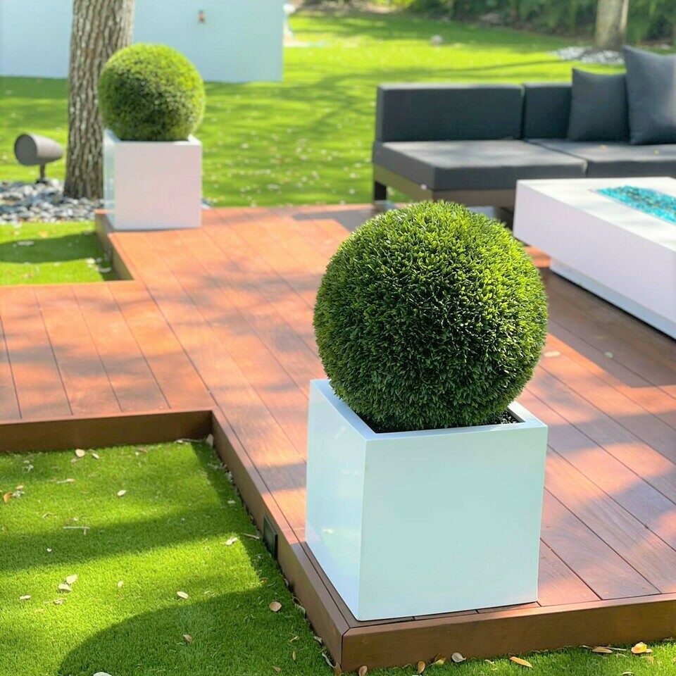 Topiary Groß Block Fiberglas Pflanzgefäß