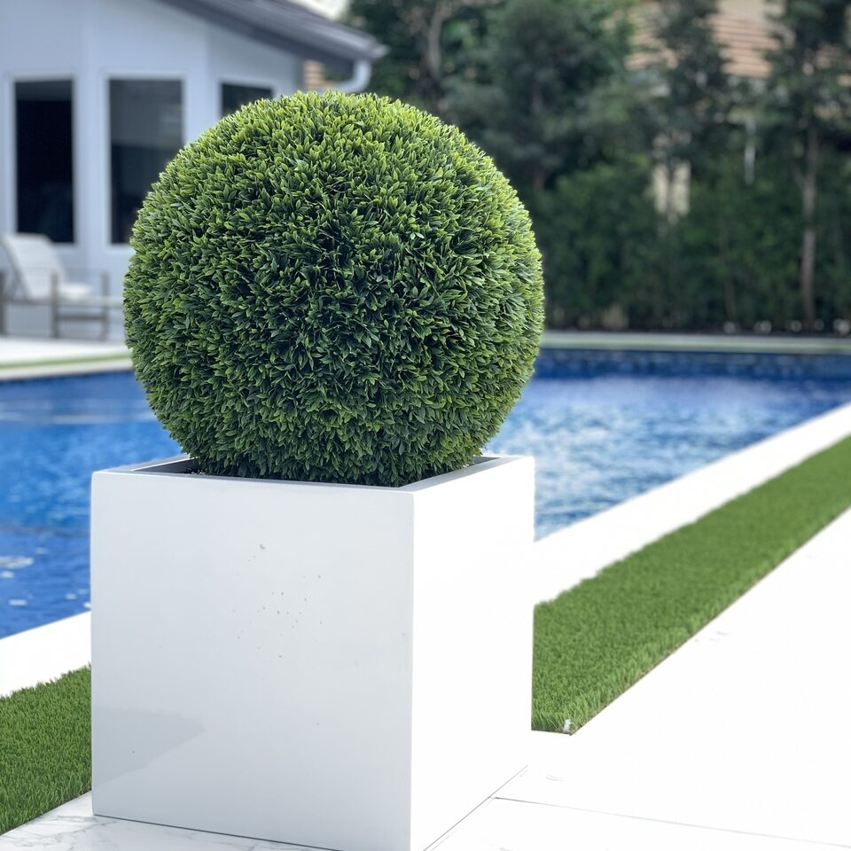Topiary Groß Block Fiberglas Pflanzgefäß