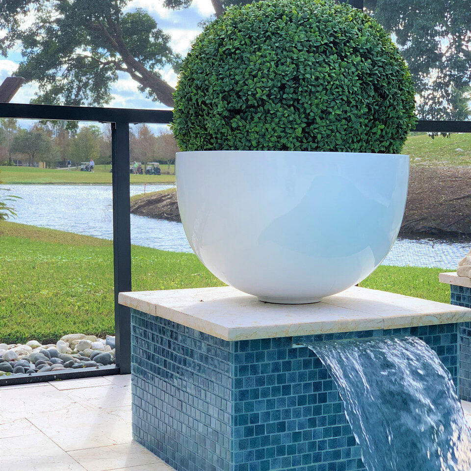 Half Topiary Ball Groß Fiberglas Bowl Pflanzgefäß